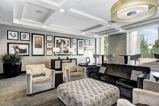 Modern Clubhouse Living area at RiversEdge, Weehawken, New Jersey