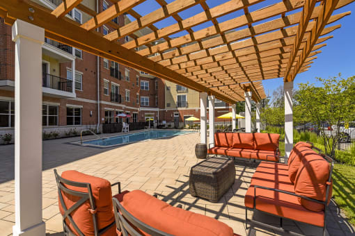 our apartments offer a pool and covered patio