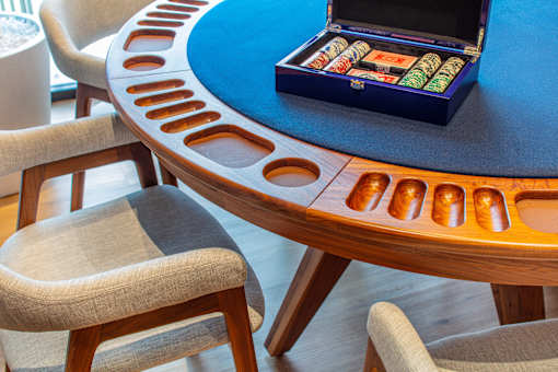 Poker table with cupholders and chip storage at Inwood at Renaissance Square Apartments, Marlton, 08053