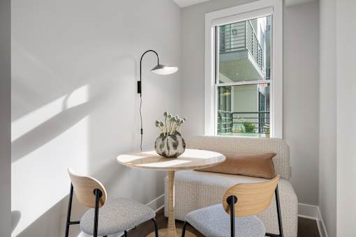 Room with table and chairs at The Lawrence, Parsippany, 07054