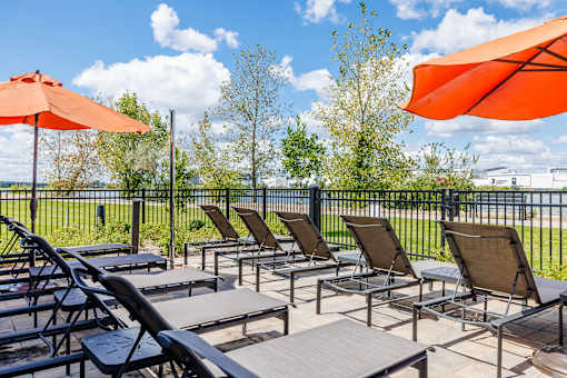 Sun loungers at The Waverton, Secaucus, New Jersey