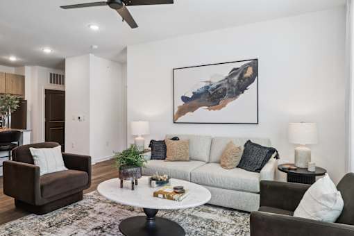 Living Room Interior at The Liliana Apartment Homes, Pooler, 31322