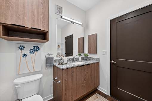 Guest Bathroom at The Landing at Lemay Apartments, Fort Collins, Colorado