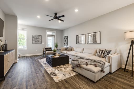 Living Room at Oakbrook Townhomes, Franklin