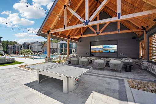 Outdoor Ping Pong Table at The Pullman Luxury Apartments, Atlanta