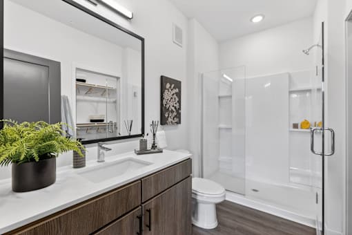 Primary Bathroom at Switch Luxury Apartments, Colorado Springs