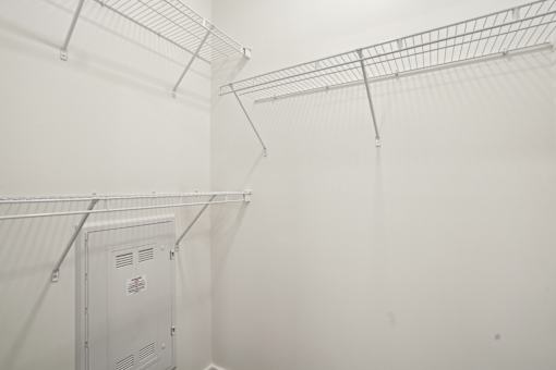 Closet With Shelving at The Pullman Luxury Apartments, Atlanta, GA, 30349