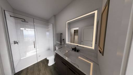 Bathroom With Bathtub at Terrassa Luxury Apartments, Saint Augustine Florida