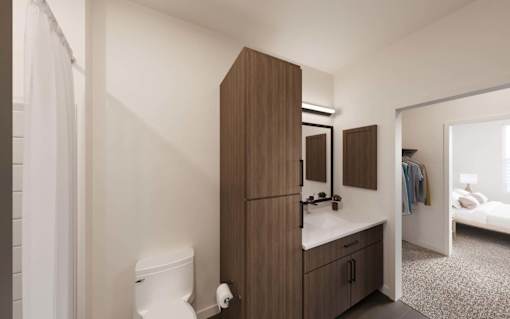 Bathroom Interior at The Union Flats at Fishers District, Indiana