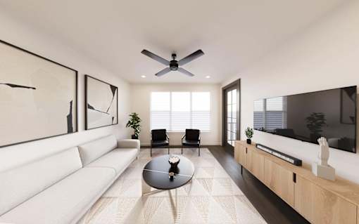 Furnished Living Room at The Union Flats at Fishers District, Indiana