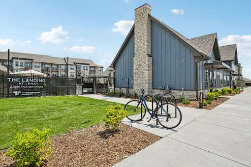 Outdoor bike rack.