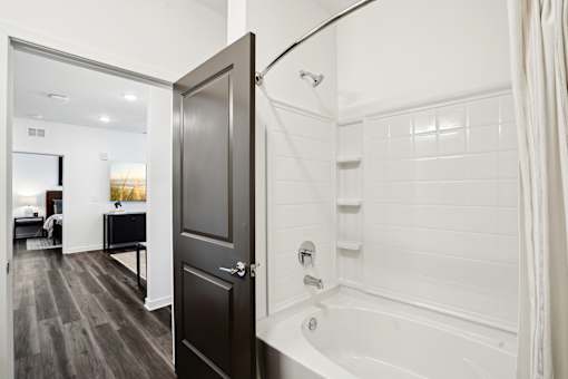 Bathroom Bathtub at The Pullman Luxury Apartments, Atlanta