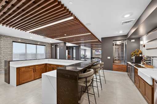 Clubhouse Kitchen at Refinery at Pointe17 Apartments, Phoenix, AZ