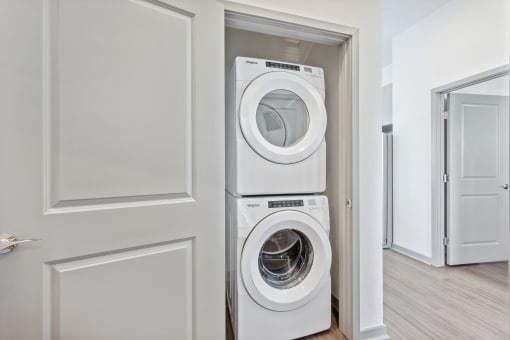 a front loading washer and dryer at Citadel at Castle Pines, Castle Pines, CO