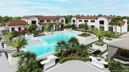 Pool view at The Hadley Luxury Apartments, North Port, 34287