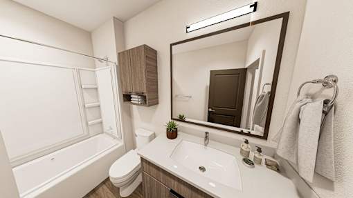 White Bathroom at Heritage on Hover Apartments, Longmont, 80503