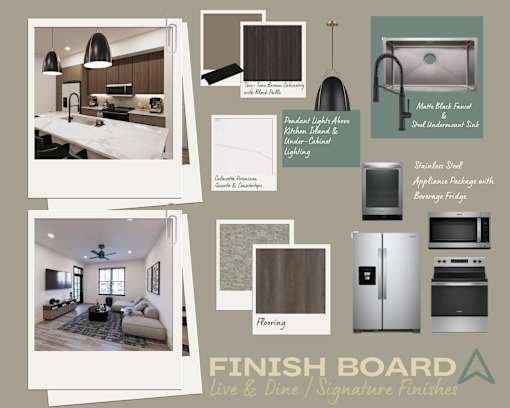 A collection of images showcasing various home interior and kitchen design elements.
