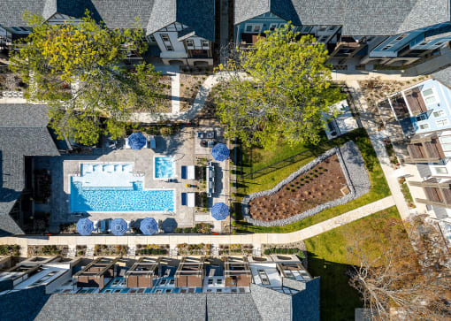 a birds eye view of the pool at the resort at longboat key club  at Oakbrook Townhomes, Franklin, TN
