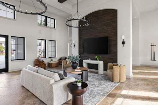 Clubroom With TV And Fireplace at Terrassa Luxury Apartments, St. Augustine, 32084