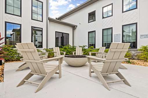 Outdoor Firepit Patio at Terrassa Luxury Apartments, St. Augustine, FL, 32084