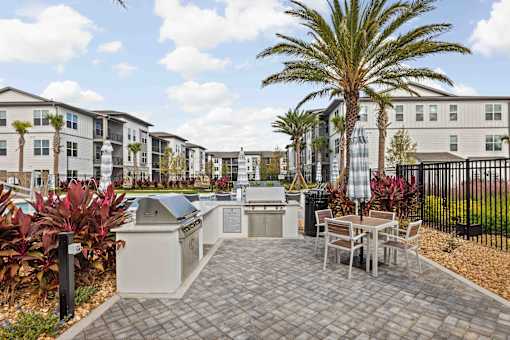 Outdoor Grill And Patio at Terrassa Luxury Apartments, St. Augustine, Florida