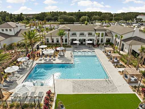 Aerial Pool View at Terrassa Luxury Apartments, Florida