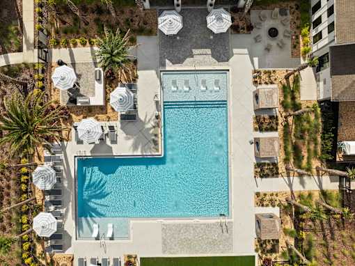 Drone Pool View at Terrassa Luxury Apartments, Florida, 32084