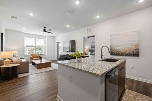Kitchen And Living Area at Terrassa Luxury Apartments, Florida, 32084