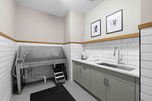 A bathroom with a sink, toilet, and a shower stall. at Junction Apartments in Rockledge, FL