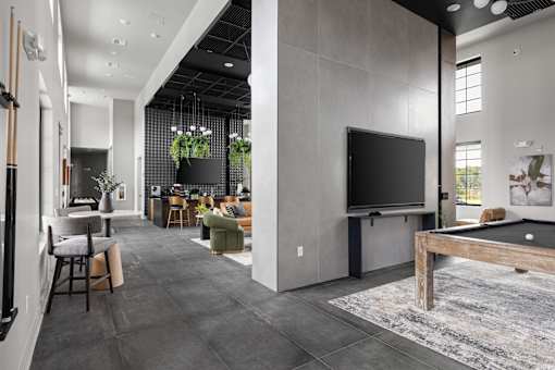 Game Room With Billiards Table at The Levi Luxury Apartments, McDonough, GA