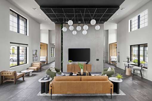 Resident Lounge With TV at The Levi Luxury Apartments, McDonough, Georgia