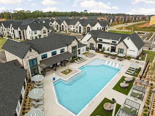 Drone Pool View at The Levi Luxury Apartments, Georgia, 30253