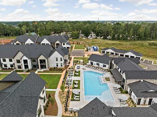 Aerial Pool View at The Levi Luxury Apartments, Georgia