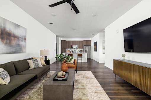 Living Room With Kitchen at The Levi Luxury Apartments, McDonough
