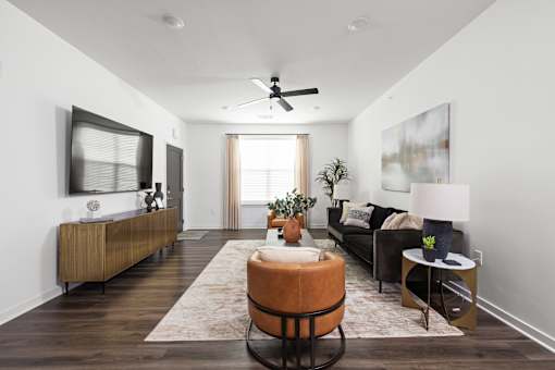 Living Area With TV at The Levi Luxury Apartments, McDonough, 30253