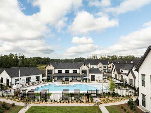 Large Pool With Relaxing Chairs at The Levi Luxury Apartments, Georgia, 30253
