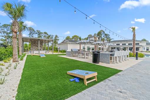 Outdoor Bocce ball Court at The Quinn Luxury Apartments, Pensacola, FL