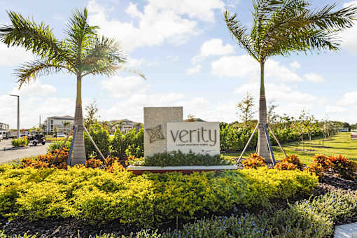 A sign board at Verity Luxury Apartments, Vero Beach, 32960