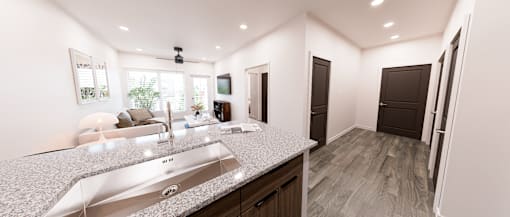 Kitchen with granite countertops at Verity Luxury Apartment Homes Apartments, Florida