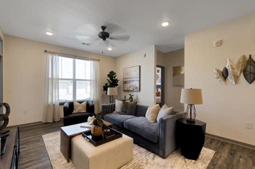 Living room at Upland Flats, Colorado Springs, CO, 80922