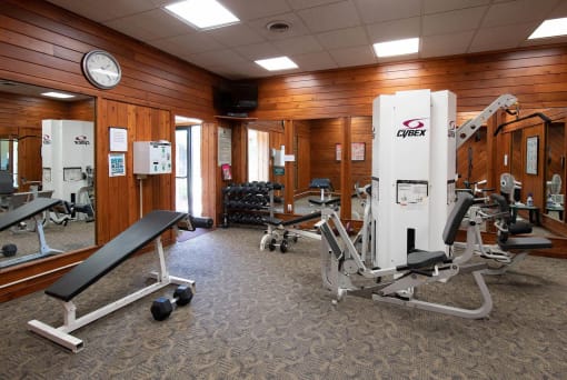 Fitness Center With Modern Equipment at Deauville Park Apartments, Monroeville
