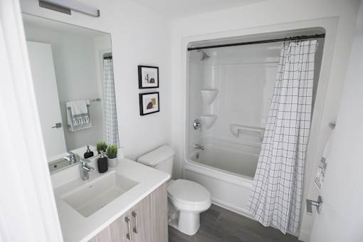 Modern Bathroom at 30 University Crescent, Winnipeg, MB.