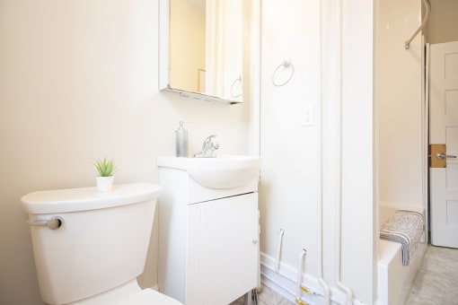 Bathroom at 105 Clarke Apartment Suites for rent in Winnipeg