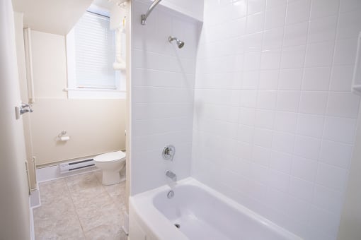 Bathroom at two-bedroom suite on 105 Clarke Street