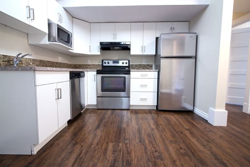 Kitchen at 105 Clarke Apartments for rent in Winnipeg