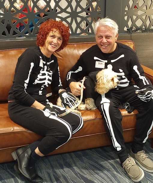 couple in skeleton costume at Harbor Heights 55+ Community, Olympia, WA 98501