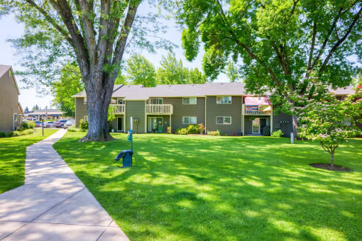 our apartments showcase a beautiful lawn at Chalet, Springfield, OR, 97477