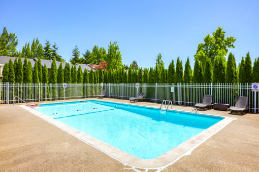 take a dip in our resort style pool at Chalet, Oregon