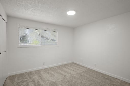 an empty room with a window and a door at Chalet, Oregon, 97477