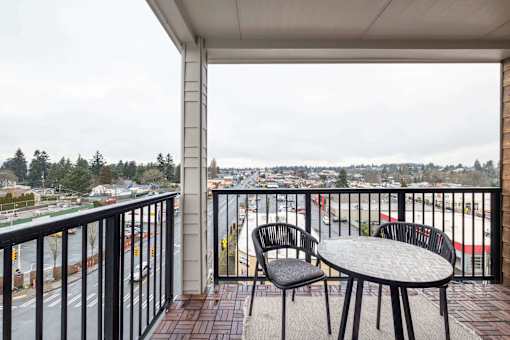One-Bedroom Apartments In White Center, WA - Elevation16 - Spacious Balcony With A City View